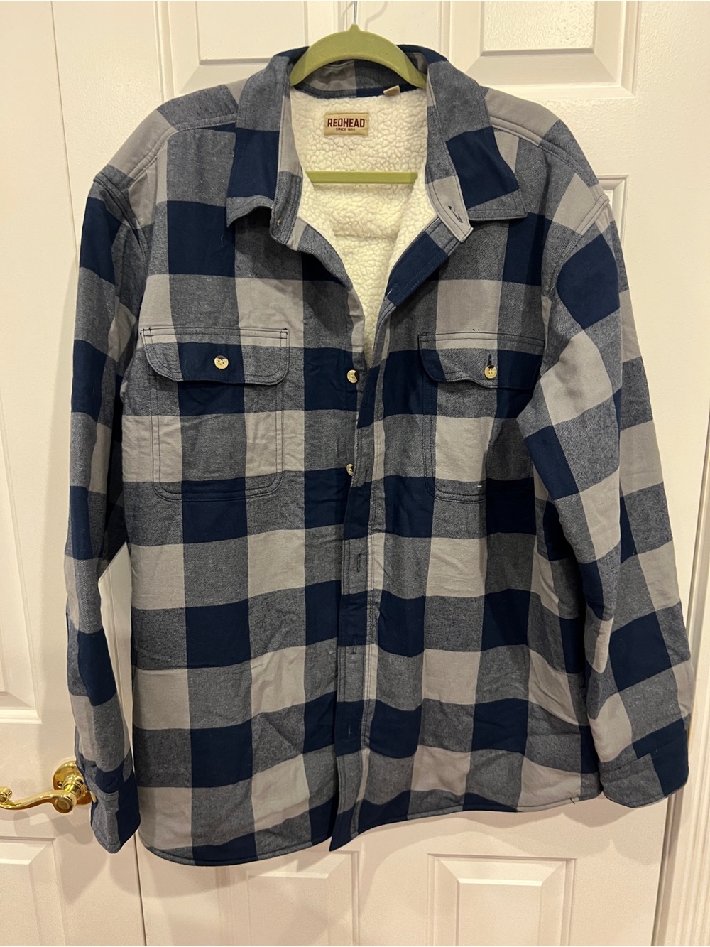 RedHead Men's Navy & Gray Plaid Sherpa-Lined Field Jacket